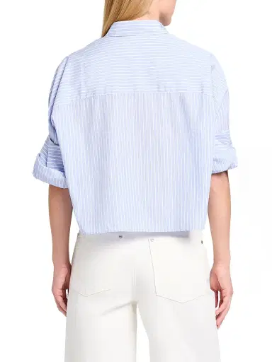 TWP Women's Next Ex Striped Cotton Crop Shirt | Thumbnail 5 TWP Women's Next Ex Striped Cotton Crop Shirt | Thumbnail 5