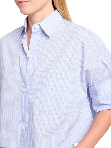 TWP Women's Next Ex Striped Cotton Crop Shirt | Thumbnail 6 TWP Women's Next Ex Striped Cotton Crop Shirt | Thumbnail 6