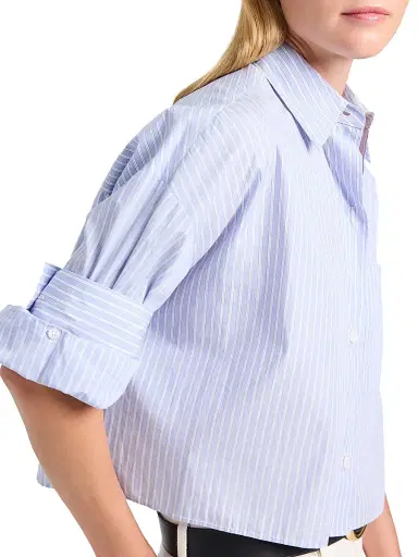 TWP Women's Next Ex Striped Cotton Crop Shirt | Thumbnail 7 TWP Women's Next Ex Striped Cotton Crop Shirt | Thumbnail 7