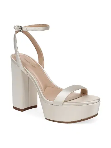 Favorite Daughter Women's Ruby 100MM Satin Platform Sandals - Ivory - Size 8.5 | Thumbnail 2