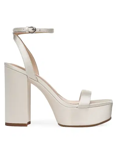 Favorite Daughter Women's Ruby 100MM Satin Platform Sandals - Ivory - Size 8.5 | Thumbnail 1