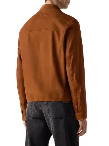 Zegna Men's Suede Blouson Jacket - Dark Foliage - Size 40 | Thumbnail 3 Zegna Men's Suede Blouson Jacket - Dark Foliage - Size 40 | Thumbnail 3