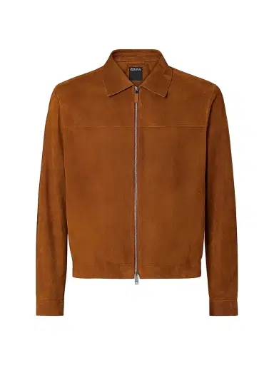 Zegna Men's Suede Blouson Jacket - Dark Foliage - Size 40 | Thumbnail 1 Zegna Men's Suede Blouson Jacket - Dark Foliage - Size 40 | Thumbnail 1