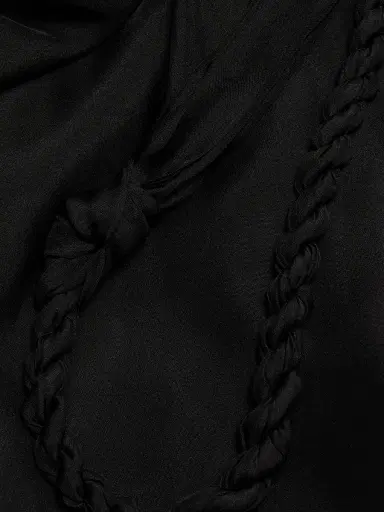 AZEEZA Women's Dany Silk Chiffon Drape Midi-Dress - Black | Thumbnail 7 AZEEZA Women's Dany Silk Chiffon Drape Midi-Dress - Black | Thumbnail 7