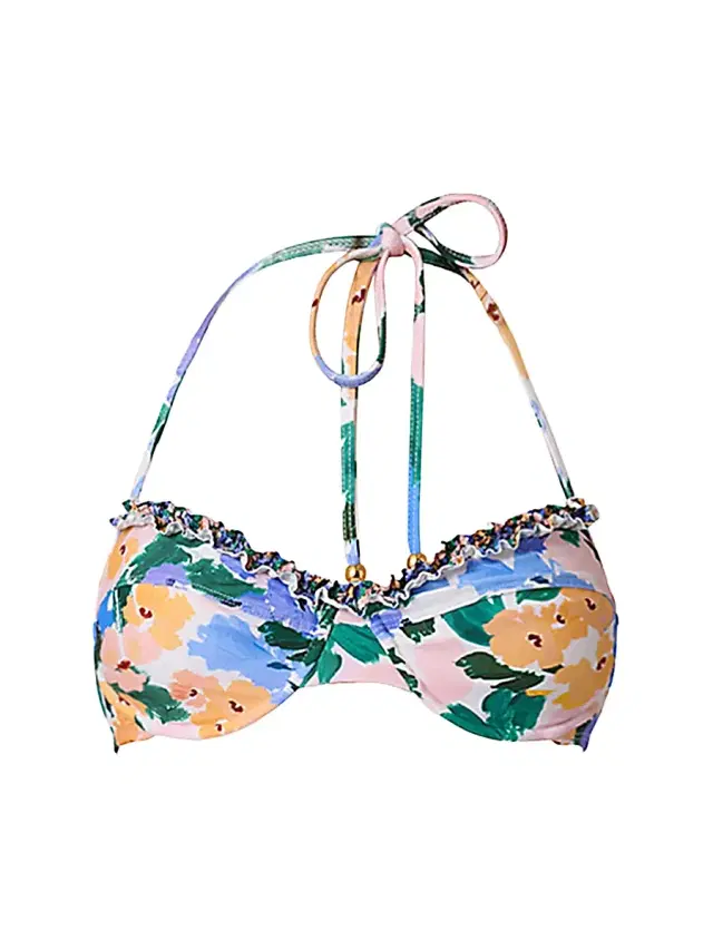 Shoshanna Women's Floral Halterneck Bikini Top