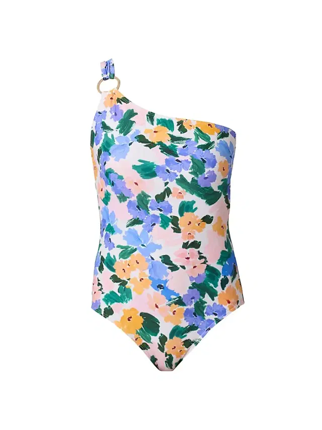 Shoshanna Women's Floral One-Shoulder One-Piece Swimsuit