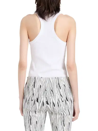 Proenza Schouler Women's Tana Ribbed Embroidered Cotton Tank - White - Size Medium | Thumbnail 5