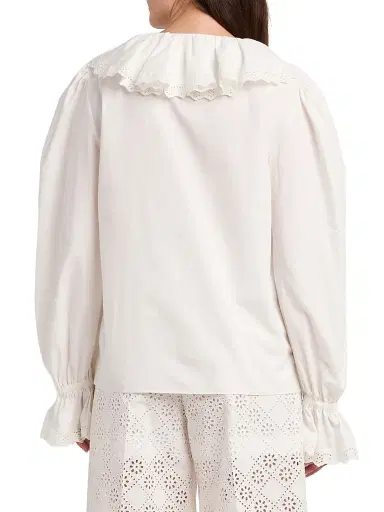 Alberta Ferretti Women's Ruffled Cotton Blouse | Thumbnail 5 Alberta Ferretti Women's Ruffled Cotton Blouse | Thumbnail 5