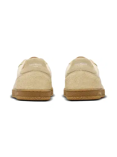 Balmain Men's Swan Canvas & Suede Low-Top Sneakers - Cream | Thumbnail 3