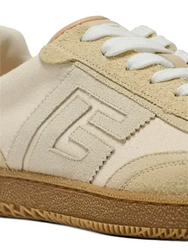 Balmain Men's Swan Canvas & Suede Low-Top Sneakers - Cream | Thumbnail 9