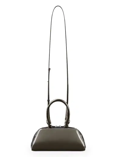 Givenchy Women's Mini Antigona East-West Top Handle Bag in Mirror Effect Leather - Gun Metal | Thumbnail 5 Givenchy Women's Mini Antigona East-West Top Handle Bag in Mirror Effect Leather - Gun Metal | Thumbnail 5
