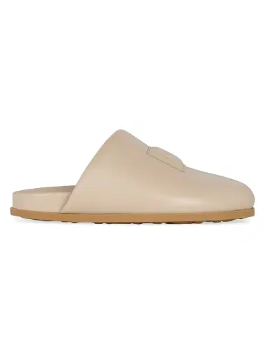 Givenchy Women's Label Flat Mules in Nappa Leather - Beige - Size 11 | Thumbnail 1 Givenchy Women's Label Flat Mules in Nappa Leather - Beige - Size 11 | Thumbnail 1