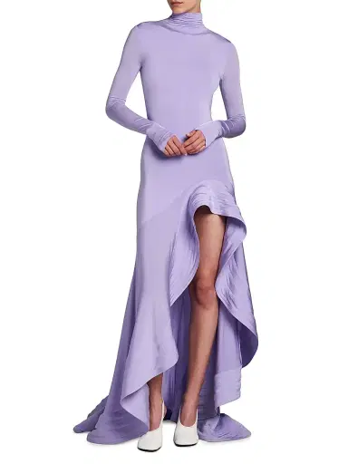 Stella McCartney Women's Crepe Jersey Frill Cocktail Dress - Lilac - Size 12 | Thumbnail 2 Stella McCartney Women's Crepe Jersey Frill Cocktail Dress - Lilac - Size 12 | Thumbnail 2