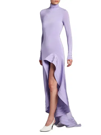Stella McCartney Women's Crepe Jersey Frill Cocktail Dress - Lilac - Size 12 | Thumbnail 4 Stella McCartney Women's Crepe Jersey Frill Cocktail Dress - Lilac - Size 12 | Thumbnail 4