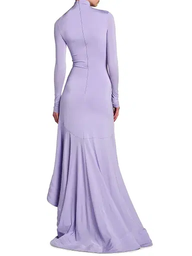 Stella McCartney Women's Crepe Jersey Frill Cocktail Dress - Lilac - Size 12 | Thumbnail 5 Stella McCartney Women's Crepe Jersey Frill Cocktail Dress - Lilac - Size 12 | Thumbnail 5