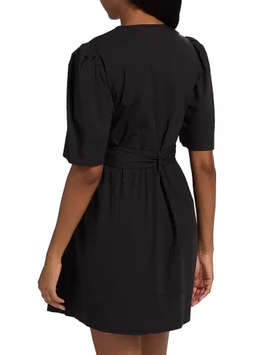 Ganni Women's Tie-Waist Stretch-Cotton A-Line Minidress | Thumbnail 5 Ganni Women's Tie-Waist Stretch-Cotton A-Line Minidress | Thumbnail 5