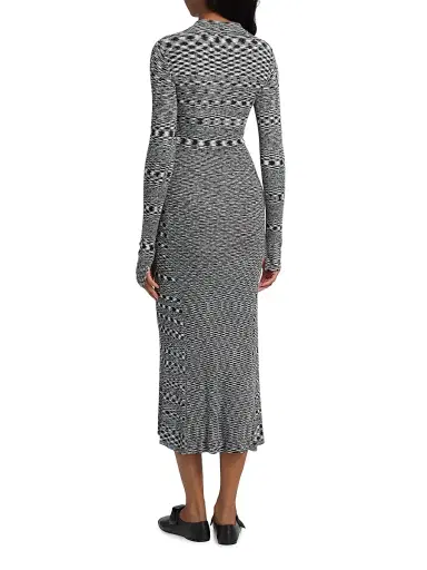 Ganni Women's Space-Dyed Knit Sheath Midi-Dress - Black | Thumbnail 5