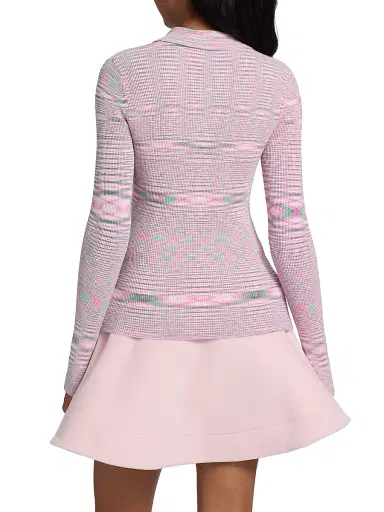 Ganni Women's Space-Dye Fitted Sweater - Chalk Pink | Thumbnail 5