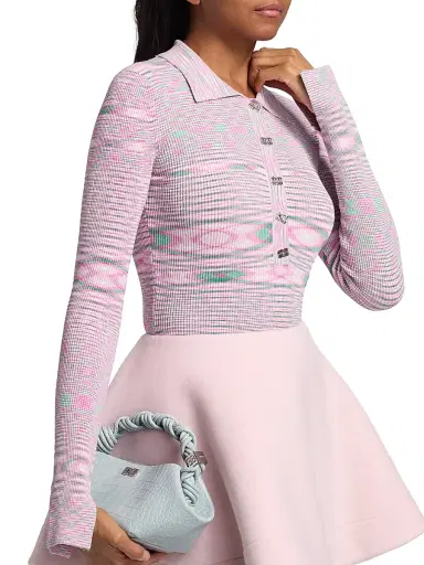 Ganni Women's Space-Dye Fitted Sweater - Chalk Pink | Thumbnail 6