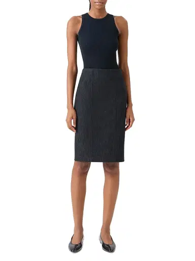 Akris Women's Rib-Knit Silk-Cotton Tank - Black - Size 14 | Thumbnail 2 Akris Women's Rib-Knit Silk-Cotton Tank - Black - Size 14 | Thumbnail 2