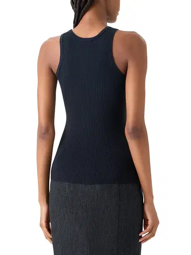 Akris Women's Rib-Knit Silk-Cotton Tank - Black - Size 14 | Thumbnail 5 Akris Women's Rib-Knit Silk-Cotton Tank - Black - Size 14 | Thumbnail 5