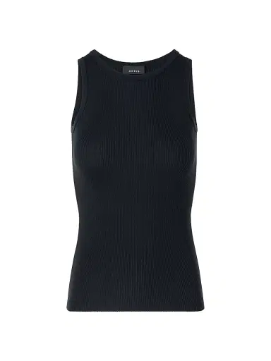 Akris Women's Rib-Knit Silk-Cotton Tank - Black - Size 14 | Thumbnail 1 Akris Women's Rib-Knit Silk-Cotton Tank - Black - Size 14 | Thumbnail 1