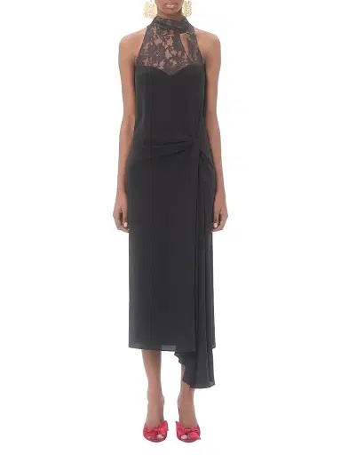 Valentino Garavani Women's Georgette Dress - Black - Size 10 | Thumbnail 2