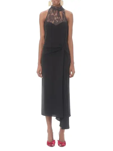 Valentino Garavani Women's Georgette Dress - Black - Size 10 | Thumbnail 3