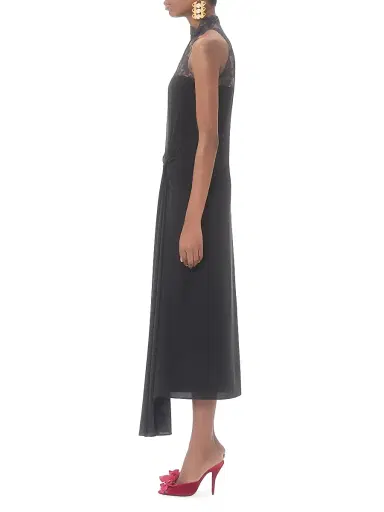 Valentino Garavani Women's Georgette Dress - Black - Size 10 | Thumbnail 4