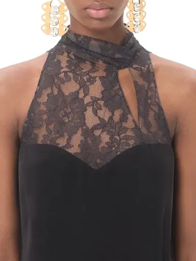 Valentino Garavani Women's Georgette Dress - Black - Size 10 | Thumbnail 6