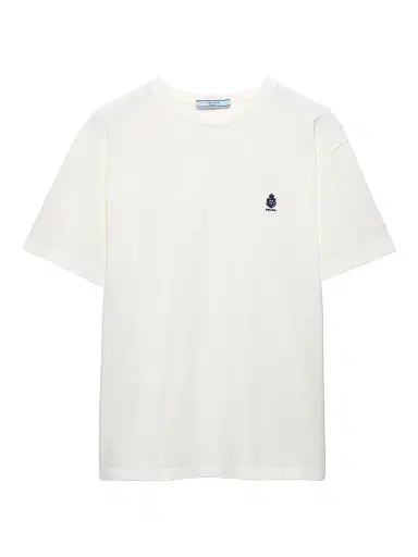 Prada Women's Garment-Dyed Jersey T-Shirt - White - Size XL | Thumbnail 1 Prada Women's Garment-Dyed Jersey T-Shirt - White - Size XL | Thumbnail 1
