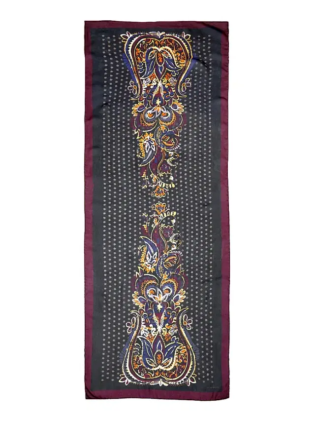 Women's Tosca Printed Silk Scarf - Printed Black