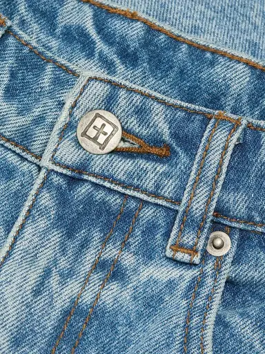 Ksubi Women's Future Memory Kut Off Plaid Pocket Denim Shorts - Denim | Thumbnail 7 Ksubi Women's Future Memory Kut Off Plaid Pocket Denim Shorts - Denim | Thumbnail 7