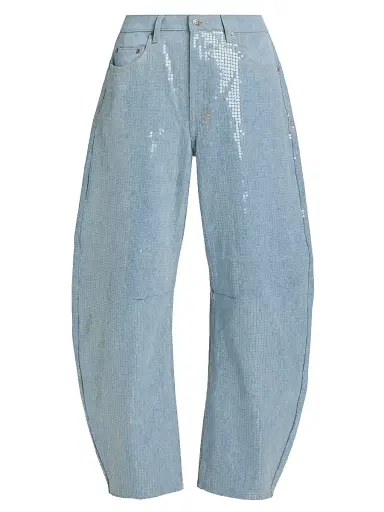 Ksubi Women's Future Memory Sequin Spirit Barrel Jeans - Denim - Size 31 | Thumbnail 1 Ksubi Women's Future Memory Sequin Spirit Barrel Jeans - Denim - Size 31 | Thumbnail 1