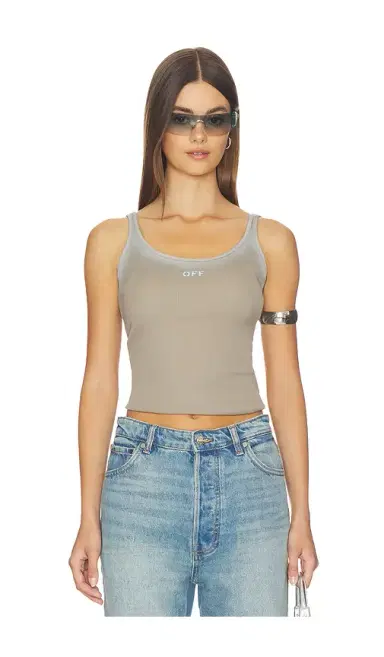 Off-White Spray Off Stamp Rib Tank Top | Thumbnail 1 Off-White Spray Off Stamp Rib Tank Top | Thumbnail 1