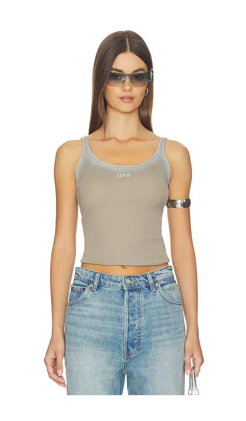 Spray Off Stamp Rib Tank Top