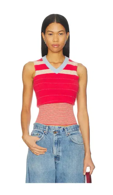 Guest In Residence Collegiate Stripe Vest | Thumbnail 1