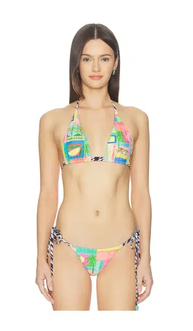 Kulani Kinis Twin Ruched Halter Bikini Top | Thumbnail 1