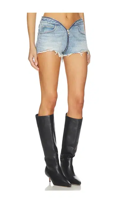 Alexander Wang Dipped V Zip Waistband Cut Off Short | Thumbnail 2 Alexander Wang Dipped V Zip Waistband Cut Off Short | Thumbnail 2