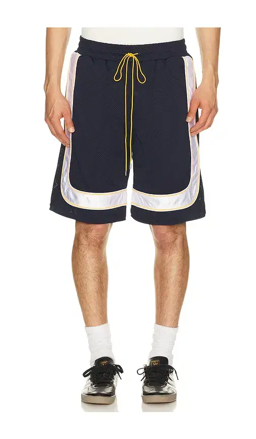 Mesh Piping Baggy Track Shorts