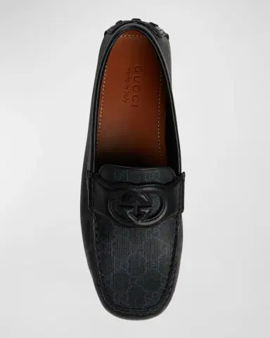 Gucci Men's Ayrton Interlocking G Leather Drivers | Thumbnail 3