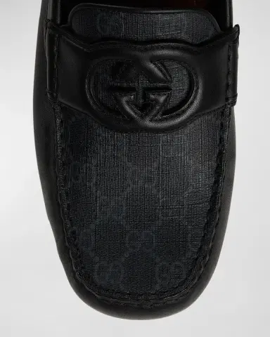 Gucci Men's Ayrton Interlocking G Leather Drivers | Thumbnail 4