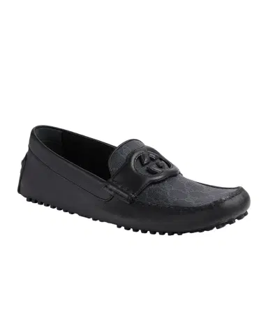Gucci Men's Ayrton Interlocking G Leather Drivers | Thumbnail 1