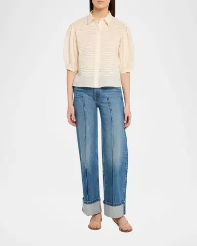 Ulla Johnson Genevieve Cuffed Wide-Leg Jeans | Thumbnail 2 Ulla Johnson Genevieve Cuffed Wide-Leg Jeans | Thumbnail 2