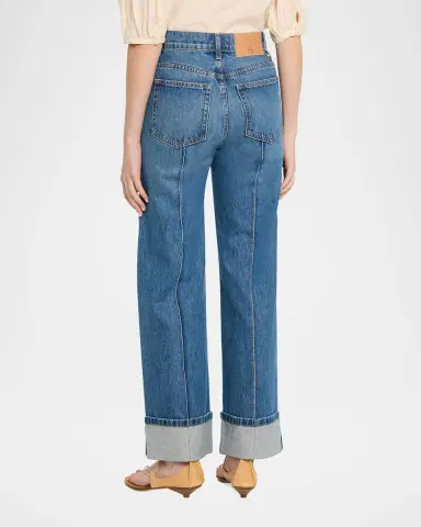 Ulla Johnson Genevieve Cuffed Wide-Leg Jeans | Thumbnail 3 Ulla Johnson Genevieve Cuffed Wide-Leg Jeans | Thumbnail 3