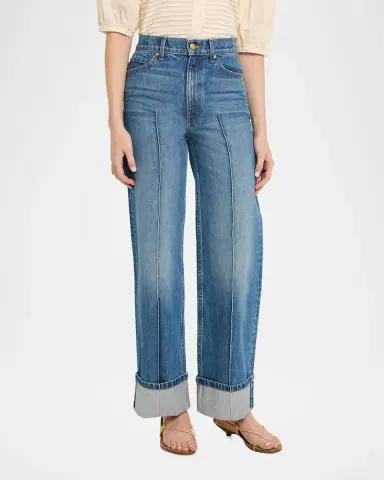 Ulla Johnson Genevieve Cuffed Wide-Leg Jeans | Thumbnail 4 Ulla Johnson Genevieve Cuffed Wide-Leg Jeans | Thumbnail 4