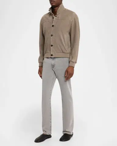 FRAME Men's Rib Collar Suede Jacket | Thumbnail 2