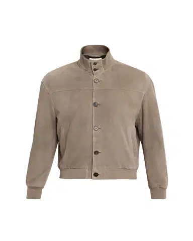 FRAME Men's Rib Collar Suede Jacket | Thumbnail 1
