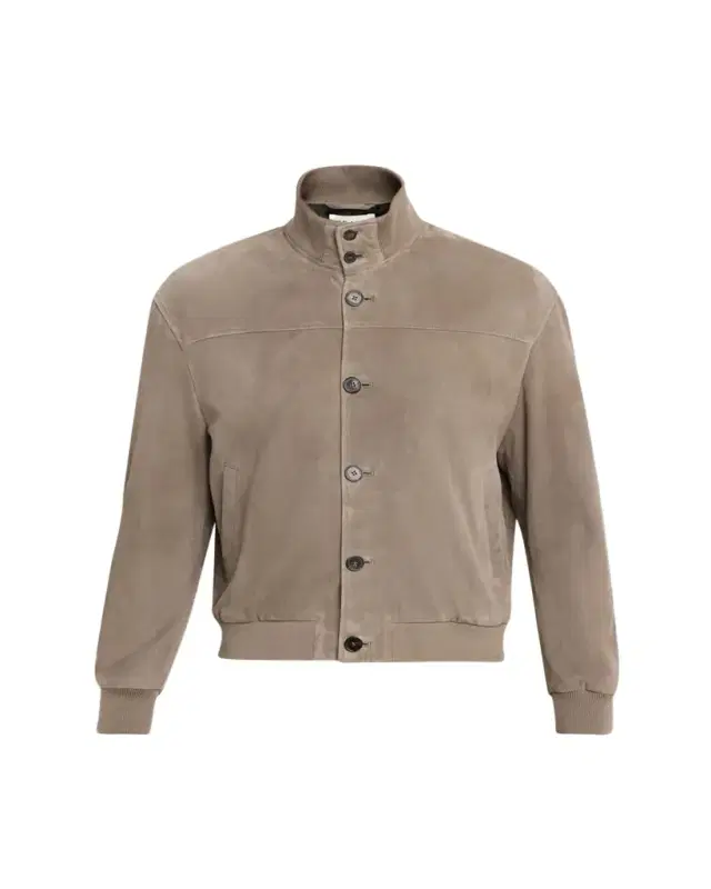 Men's Rib Collar Suede Jacket