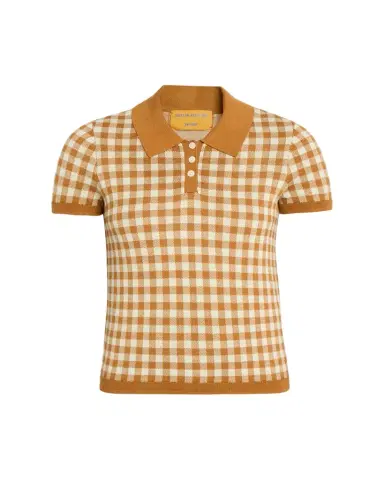 Guest In Residence Gingham Shrunken Silk-Linen Polo | Thumbnail 1
